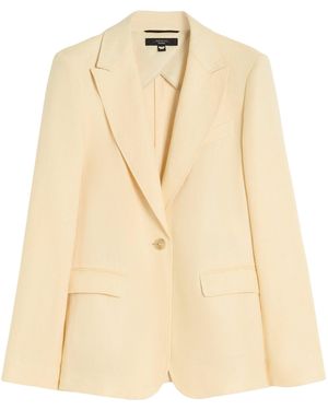 Weekend by Maxmara Linen Single-Breasted Blazer - Natural