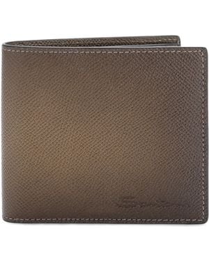 Santoni Leather Ombré Bifold Wallet - Brown
