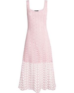 Maje Embellished Crochet Midi Dress - Pink