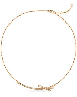 CHANEL And Diamond Ruban Chain Necklace - Metallic