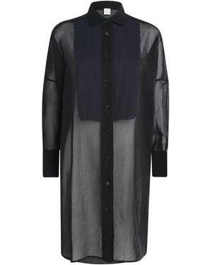 Eleventy Cotton Longline Dress Shirt - Grey