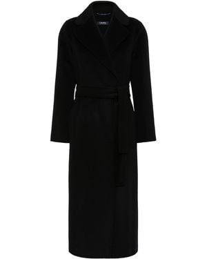 Max Mara Virgin Wool-Cashmere Belted Coat - Black
