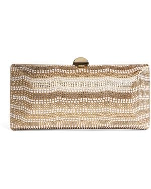 Rodo Silk Satin Embellished Clutch Bag - Metallic