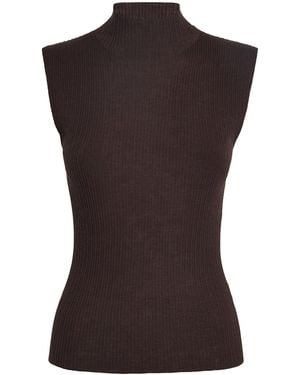 ME+EM Wool-Cashmere Barely There Vest - Brown