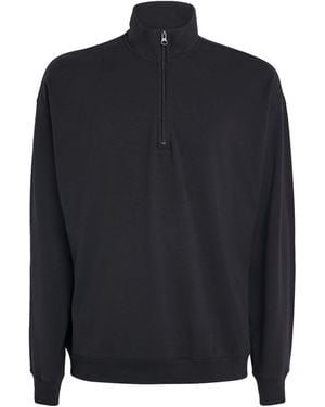 Skims Jersey Lounge Quarter-Zip Sweater - Blue