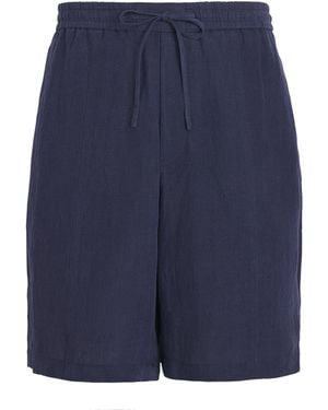 Emporio Armani Linen Bermuda Shorts - Blue