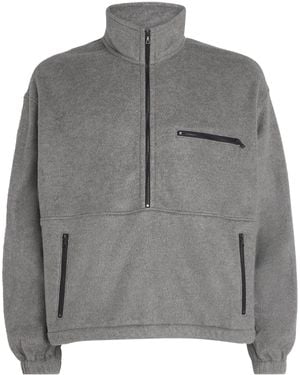 AURALEE Silk Fleece Half-Zip Sweatshirt - Grey