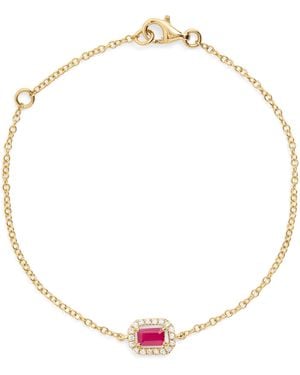 SHAY Diamond And Ruby Halo Bracelet - Metallic