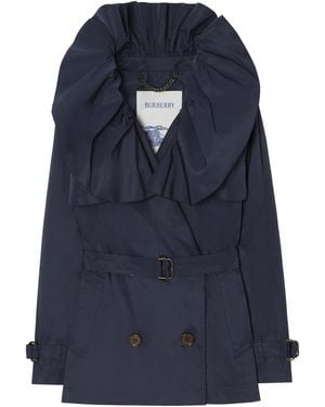 Burberry Faille Clare Trench Coat - Blue