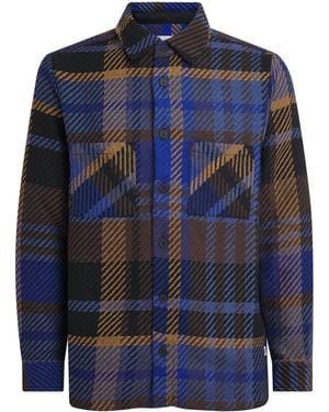 Wax London Check Whiting Overshirt - Blue