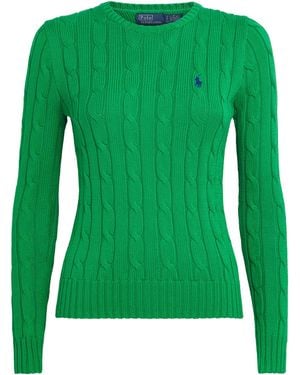 Polo Ralph Lauren Cotton Cable-Knit Julianna Sweater - Green