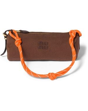 Miu Miu Gabardine Pouch - Brown