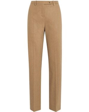 KHAITE Wool Hunter Straight Pants - Natural