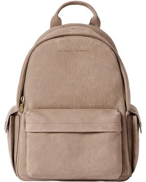 Brunello Cucinelli Leather Travel Backpack - Natural