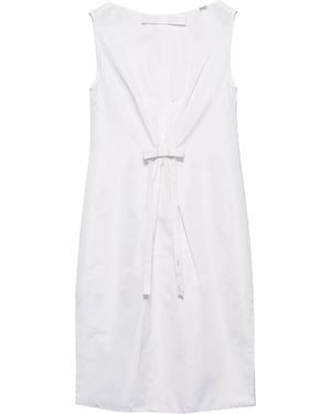 Prada Silk Faille Midi Dress - White