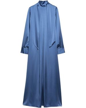 MAX&Co. Stretch-Silk Scarf-Neck Maxi Dress - Blue