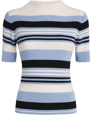 Emilia Wickstead Merino Wool Stripe Toma Sweater - Blue