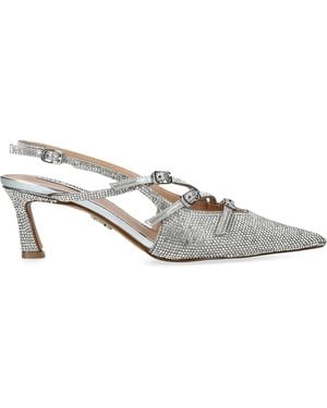 Steve Madden Crystal-Embellished Liana Slingback Court Shoes 60 - White