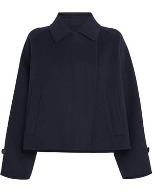 Weekend by Maxmara Virgin Wool Cropped Coat - Blue
