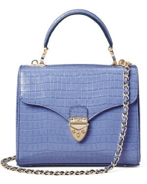 Aspinal of London Leather Mayfair Midi Bag - Blue