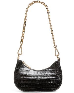 MARIA OLIVER Small Crocodile Mia Shoulder Bag - Black