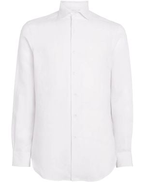 Pal Zileri Linen Jacquard Shirt - White