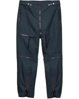 Prada Zip-Trim Utility Trousers - Blue