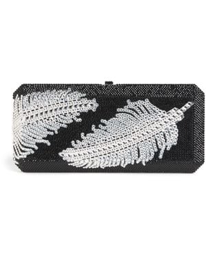 Judith Leiber Crystal Plume Slim Rectangle Clutch Bag - Black