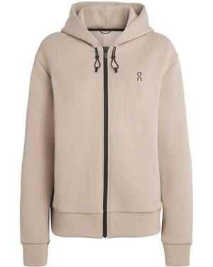 On Shoes Cott-Blend Focus Tech Zip Hoodie - Natural