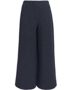 ME+EM Cotton-Blend Textured Cropped Trousers - Blue