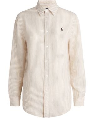 Polo Ralph Lauren Linen Striped Classic Shirt - White