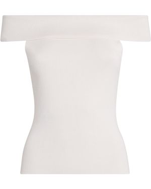 Maje Knitted Off-The-Shoulder Top - White