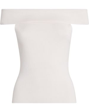 Maje Knitted Off-The-Shoulder Top - White