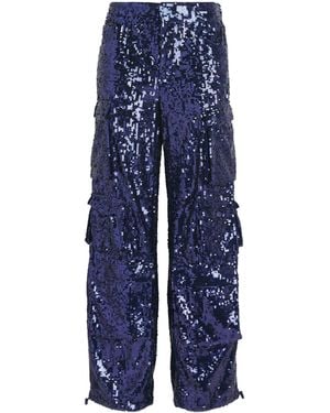 Alice + Olivia Olympia Sequin Cargo Pant - Blue
