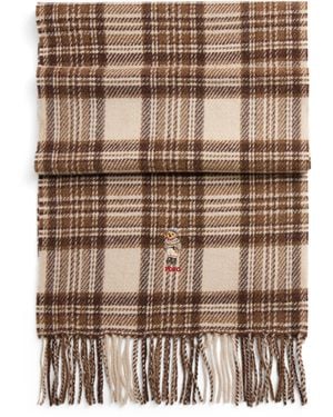 Polo Ralph Lauren Wool Check Polo Bear Scarf - Brown