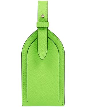 Smythson Panama Leather Luggage Tag - Green