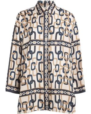 Max Mara Silk Geometric Print Shirt - White