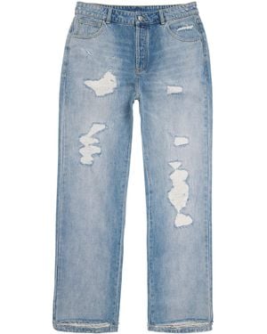 Cole Buxton Distressed Straight Jeans - Blue