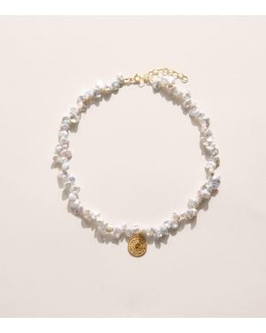 Hermina Athens Freshwater Pearl Shield Pendant Necklace - Natural
