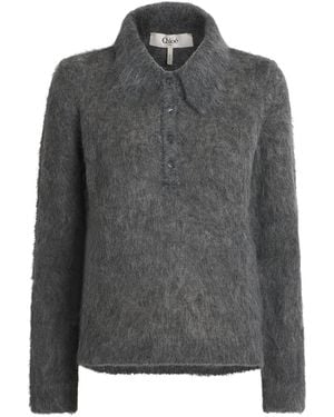 Chloé Alpaca-Blend Polo Jumper - Grey