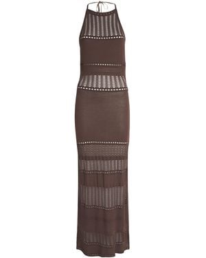 Away That Day Halterneck Zanzibar Maxi Dress - Brown