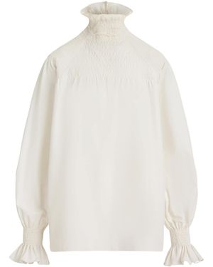 Ralph Lauren Poplin Maddison Blouse - White
