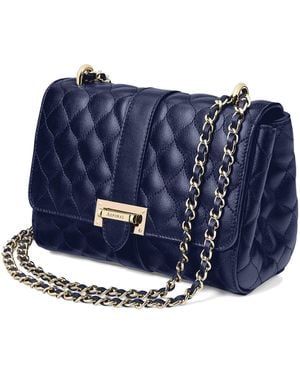 Aspinal of London Small Leather Lottie Cross-Body Bag - Blue