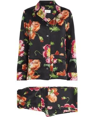 Harrods Silk Floral Pyjama Set - Black
