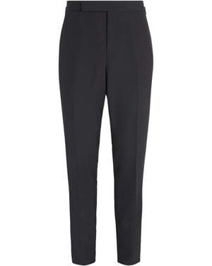 Ralph Lauren Wool Gregory Tuxedo Trousers - Black
