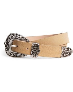 Eleventy Suede Belt - Natural