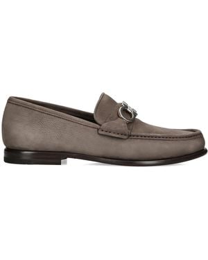 Ferragamo Nubuck Avril Loafers - Brown