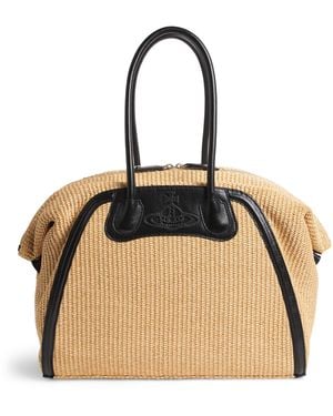 Vivienne Westwood Woven Shirley Top-Handle Bag - Natural