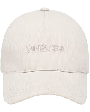 Saint Laurent Cotton Logo Baseball Cap - White
