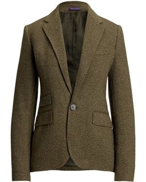 Ralph Lauren Linen-Cashmere-Silk Twill Parker Blazer - Green